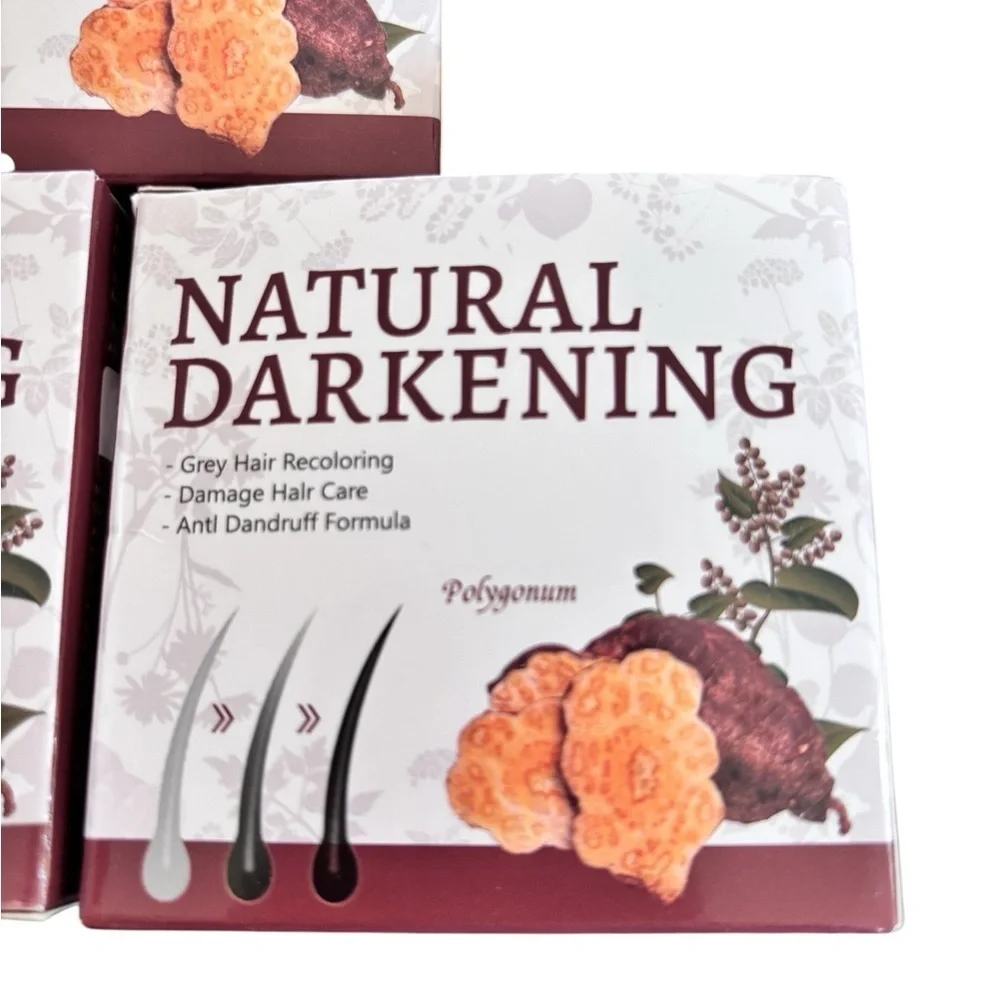 3X Hair Darkening Bar Shampoo  Natural Polygonum Essence Covers Grays Naturally